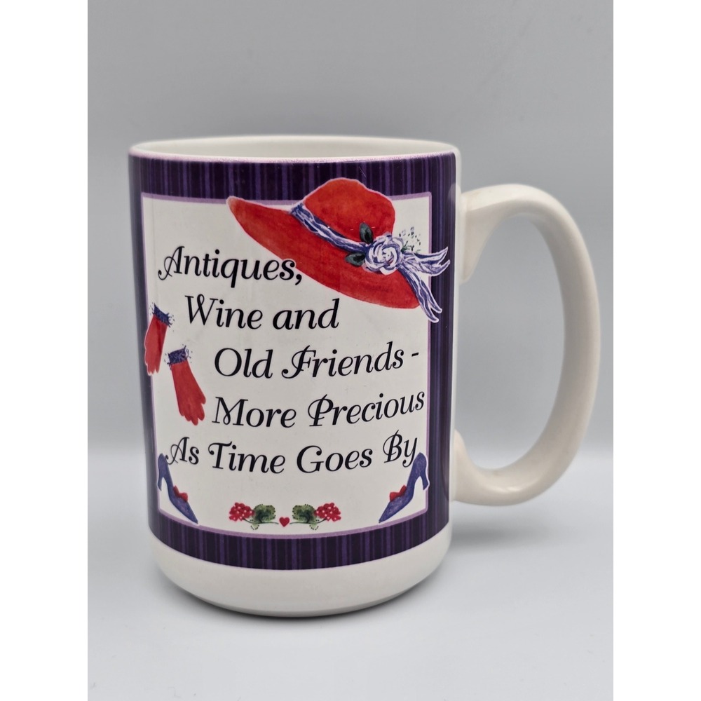 Red Hat Ladies‎ Mug Antiques Wine Old Friends Precious Ceramic Coffee Cup